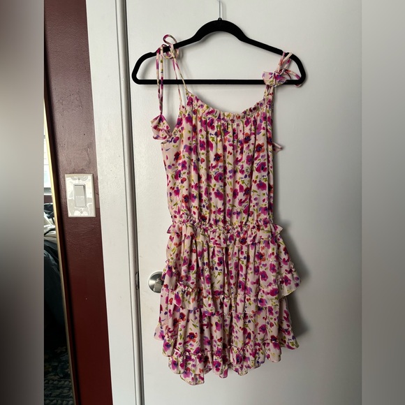 Misa Los Angeles Floral Mini Dress, Size Medium Purple/Pink - Picture 4 of 4